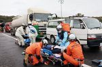 高速道多重事故 安全確実な救助を　岡山で警察や消防など連携訓練