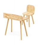 天然木材使用の机と椅子　サンワサプライ