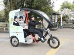 電動三輪自転車で岡山市街地案内　天満屋が観光サービス開始