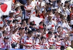 日本勝利、トライのたびに大歓声　喜ぶファン、ラグビーＷ杯