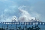 クリミア橋周辺で白煙　ロシア、ミサイル迎撃と主張