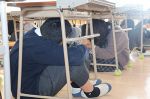 地震と火災を想定 煙避け校庭へ　岡山・山南学園で体験型防災訓練