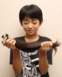 「髪で悩む子、笑顔になれば」　中洲小４年久永さん ２度目の寄付