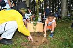 全国植樹祭へ園児ら苗木植え付け　吉備中央で記念セレモニー