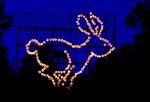 夜空跳ねるウサギ 勢いある年に　和気・由加神社で「浮干支」点灯