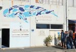 壁画で豊かな瀬戸内海をアピール　倉敷・下津井 魚群でスナメリ表現
