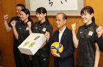 １３日から世界バレー壮行試合　女子日本代表 選手ら岡山市長訪問