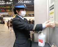 岡山駅などに消毒液設置 ＪＲ支社
