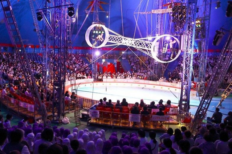 「ウィール・オブ・デス」などの多彩な演目で観客を魅了した木下大サーカス岡山公演