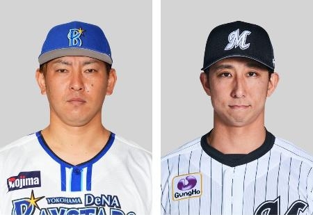 　田中健二朗投手（左）、福田秀平外野手