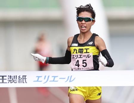 　ハーフマラソンで日本勢最高となる５位に入った唐沢ゆり＝シティライトスタジアム