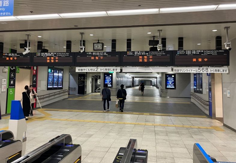 複数の在来線の運転見合わせが発生したＪＲ岡山駅