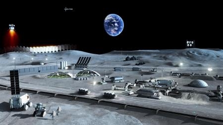 　月面基地のイメージ（宇宙航空研究開発機構提供）