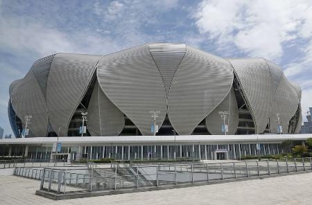 　杭州アジア大会のメインスタジアム＝６月、杭州（共同）