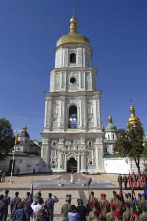 　ウクライナの首都キーウにある「聖ソフィア大聖堂」＝８月（共同）