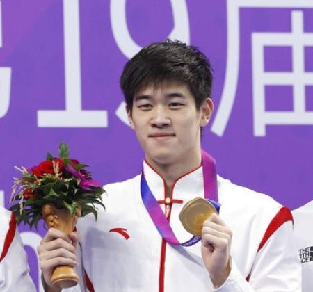 　昨年９月、杭州アジア大会競泳の男子１００メートル自由形で優勝した中国の潘展楽＝杭州（共同）