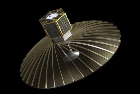 　宇宙ベンチャー企業ＱＰＳ研究所が開発した小型「ＳＡＲ衛星」のイメージ（同研究所提供）