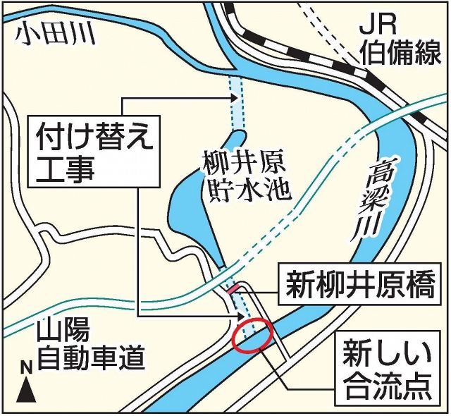 倉敷・新柳井原橋が開通　小田川付け替え工事の一環