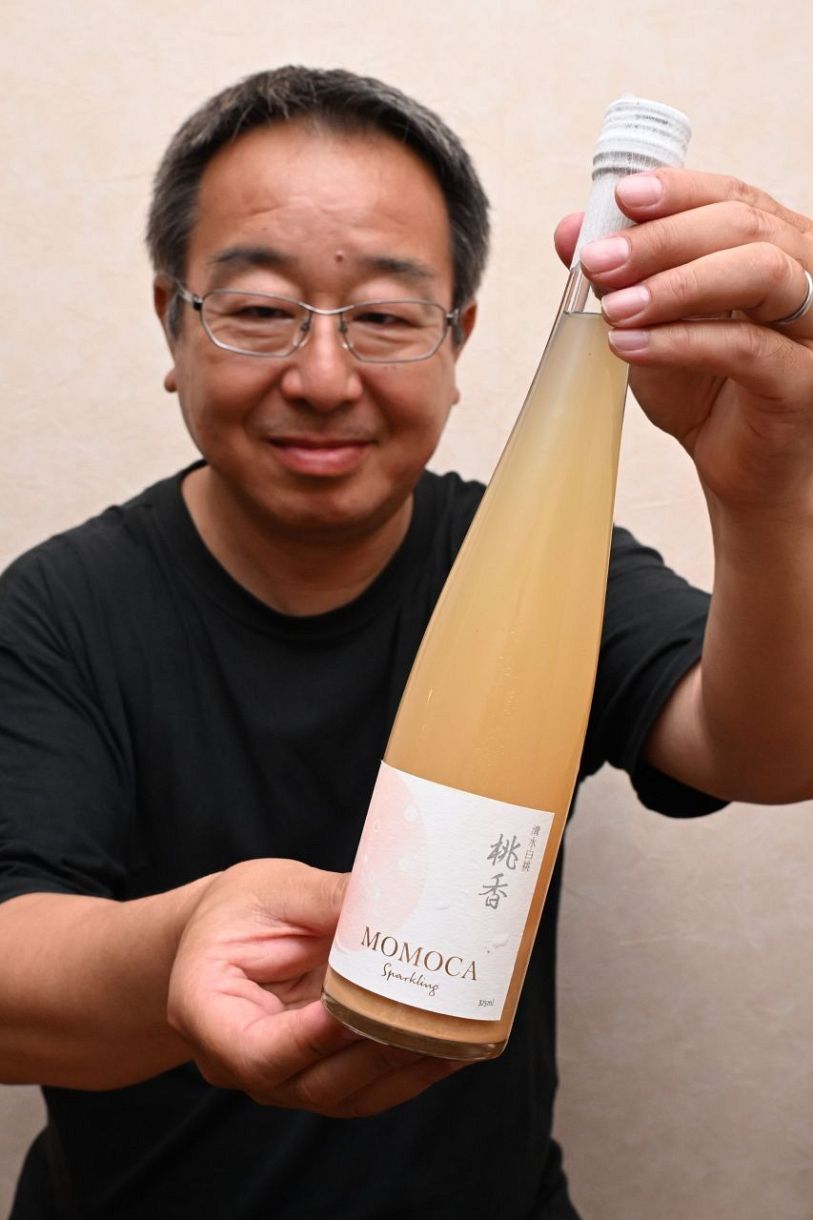 清水白桃のスパークリングワイン 美作のプロローグライズ開発：山陽