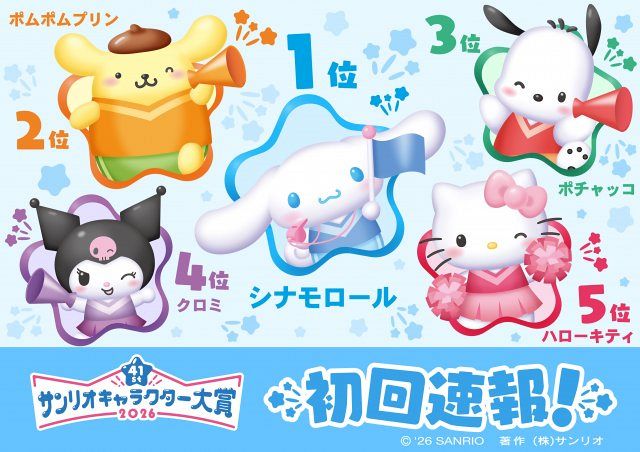 初回速報】「2026年サンリオキャラクター大賞」上位10位 “3大犬
