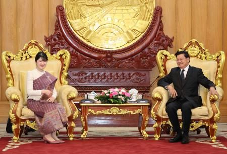 愛子さま、国家主席を表敬 ラオスと外交樹立70周年：山陽新聞