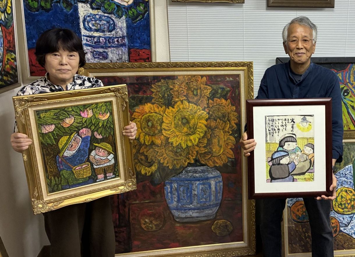 23日から赤磐で井上忠さん遺作展 農村風景など油彩、水彩画10点