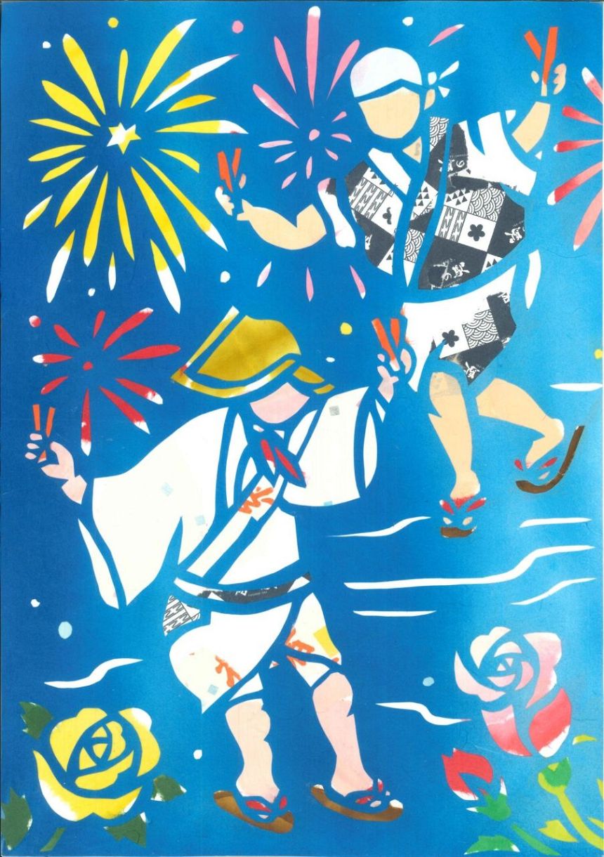 8月の福山夏まつり 切り絵でPR ポスター図案に木村さん作品採用