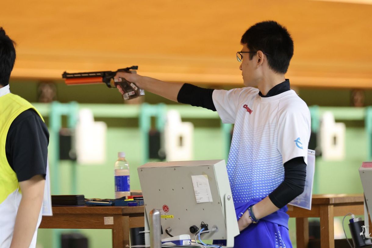 ライフル射撃成年男子エアピストル、中山2連覇 滋賀国スポ第10日