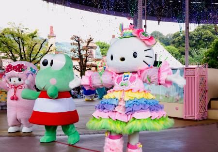 キティがダンスで35年祝う 大分のハーモニーランド：山陽新聞