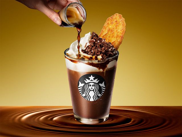 スタバ、新作フラペチーノがきょう1・28登場 別添えのワッフルクッキー