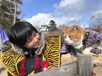 猫城主の一日家臣 村田さん体験 高梁・備中松山城 写真コンテスト副賞