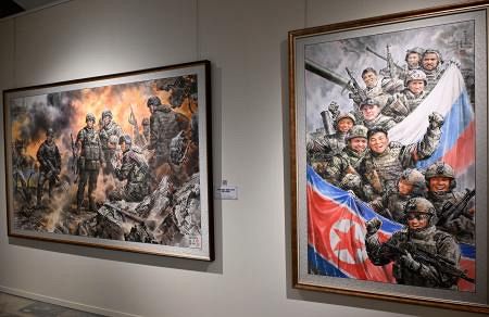 ロ朝の結束描いた絵、モスクワに 北朝鮮の芸術家作品、海外初展示