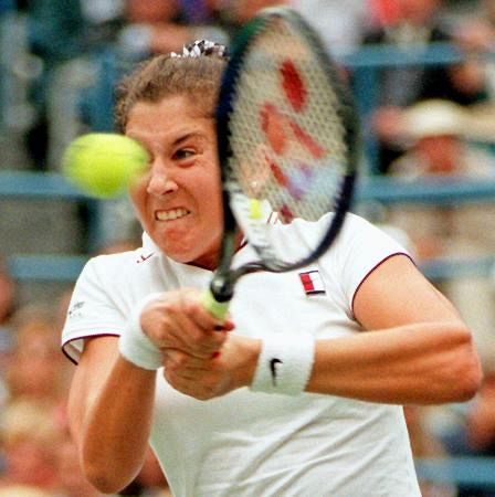 女子テニス　チャンピオン　証明書付き　モニカ・セレシュ 直筆サイン入りフォト モニカ・セレシュさんが難病告白 「重症筋無力症」啓発に一肌：山陽