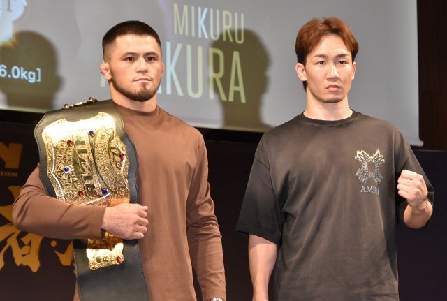 RIZIN】朝倉未来とシェイドゥラエフが握手で健闘を誓う タイトル戦10