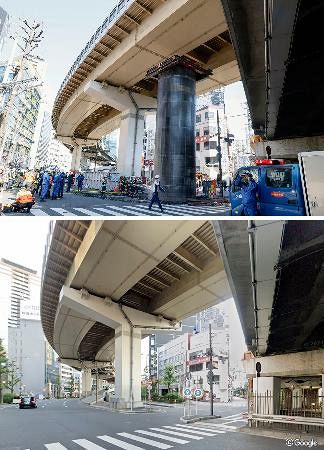大阪繁華街で管13メートル隆起 地下水圧加わったか:山陽新聞 大阪繁華街で管13メートル隆起 地下水圧加わったか:山陽新聞