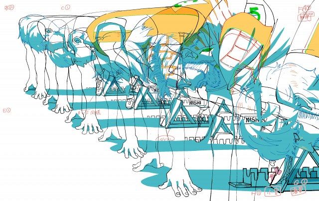 ひゃくえむ。』原画6点公開 緊迫のスタート直前の姿など描かれる：山陽