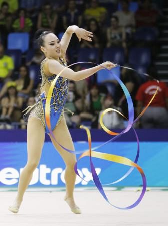 松坂玲奈は21位で決勝進めず 世界新体操、喜田未来乃は27位：山陽