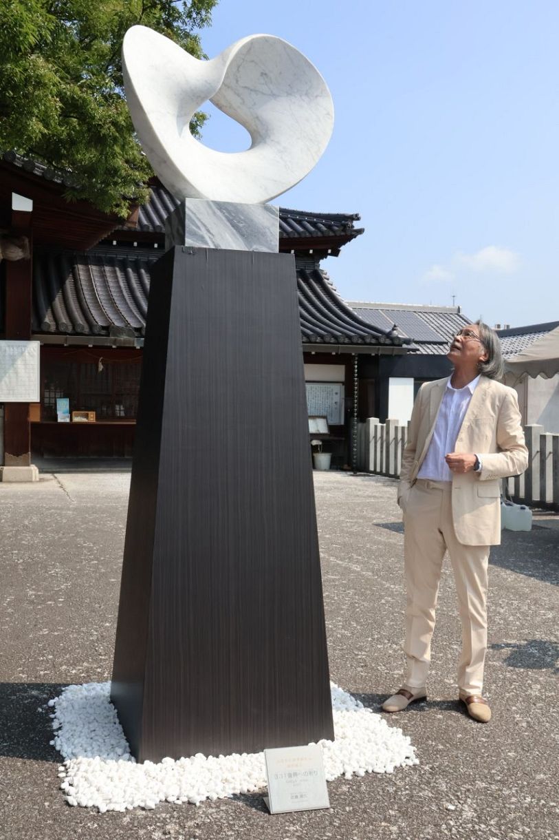 武藤さんの石彫 津山で展示 9月19日、出雲大社奉納へ：山陽新聞