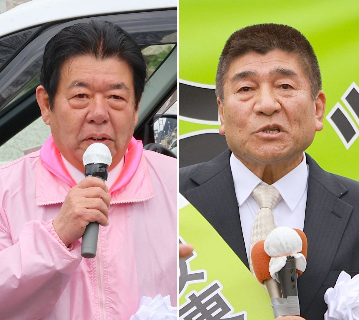 美作市長選、立候補者の第一声