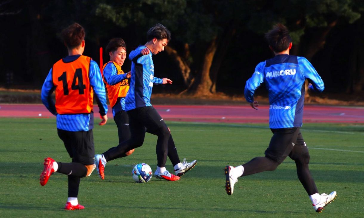 ファジ宮崎キャンプ第2日 新加入FW河野「より多くゴールを」実戦