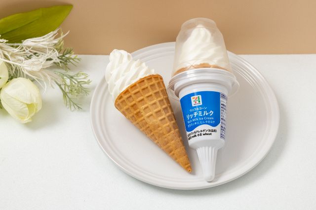 看板商品『セブンプレミアム ワッフルコーン』がリニューアル ミルク