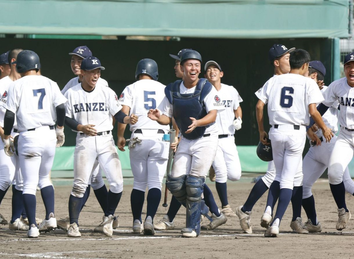 【甲子園出場校・背番号付き】岡山県・関西高校野球部ユニフォーム　Oサイズ 岡山 関西高校 軟式野球部ユニフォーム 甲子園出場校・背番号付き