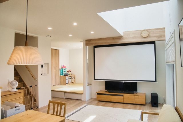 天井にも映せるプロジェクター スクリーンいらずでここまで!?」天井にも映せる家庭用