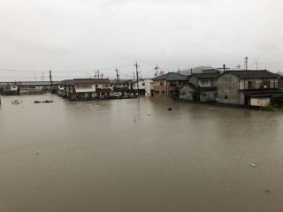 内水氾濫、千棟以上が水に漬かる　岡山市北区白石・今保地区