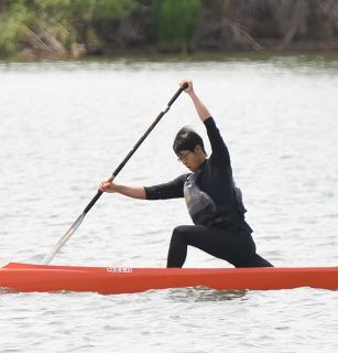 男子カナディアンシングル 岩井（倉敷工）初優勝 岡山県高校総体カヌー