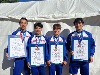 自転車男子４０００㍍団体追い抜き岡山３位　青森国スポ