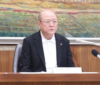 消費税率引き下げ評価も財源に懸念　岡山商議所松田会頭が会見