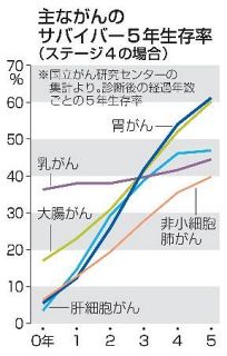 ５年生存率、年経るごとに改善　乳房以外の進行がん