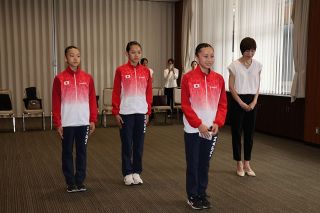 エアロビック日本代表で世界に　岡山の中学生３人活躍誓う