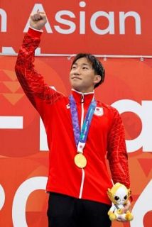 ２００ｍ平泳ぎで大橋信が世界新　１７歳、アジア大会競泳男子